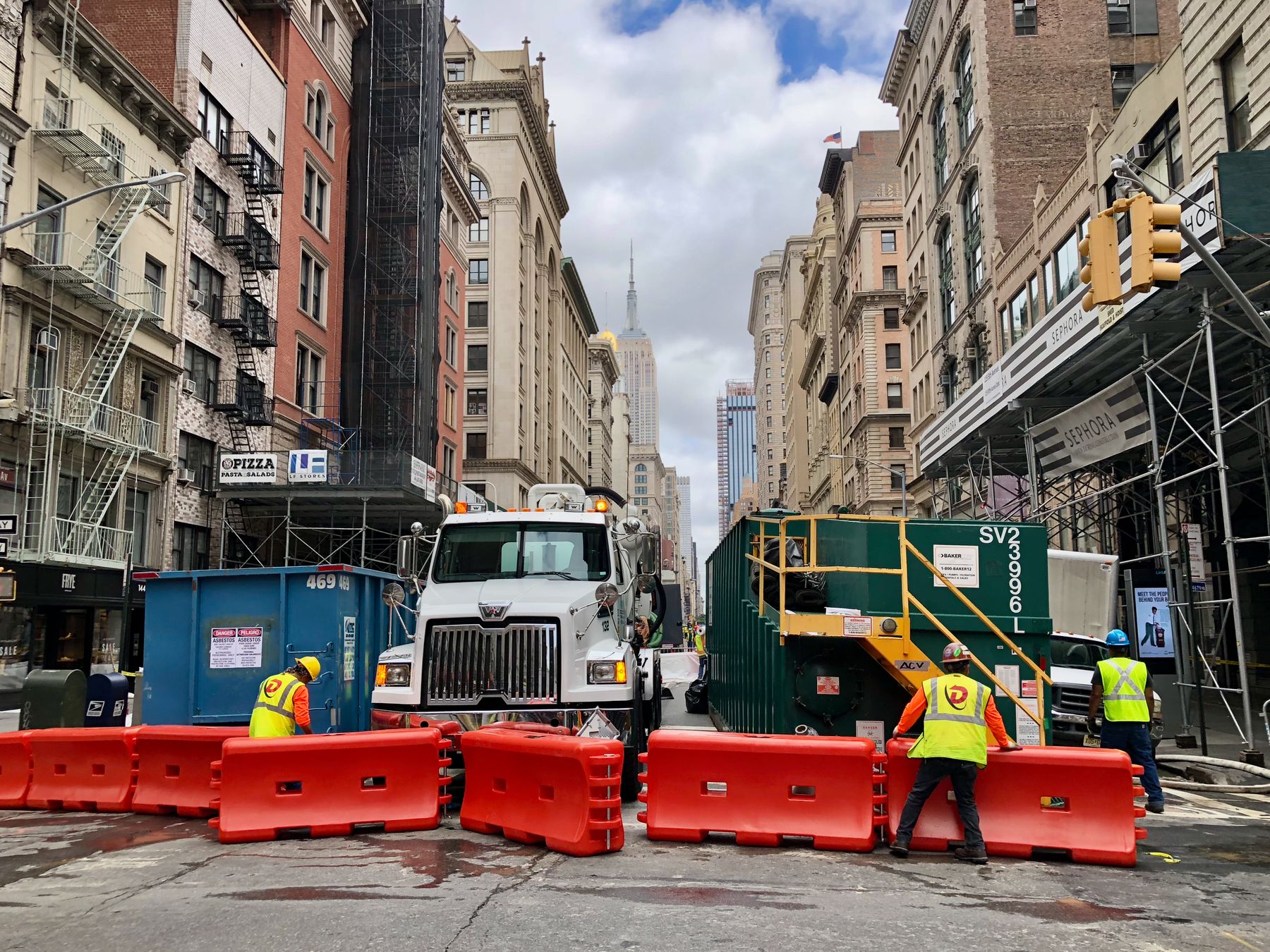 Urban construction scene in New York City
